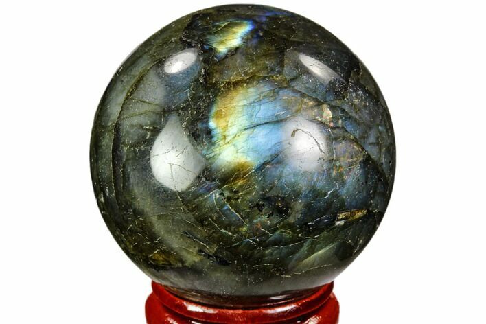 Flashy, Polished Labradorite Sphere - Great Color Play #105732